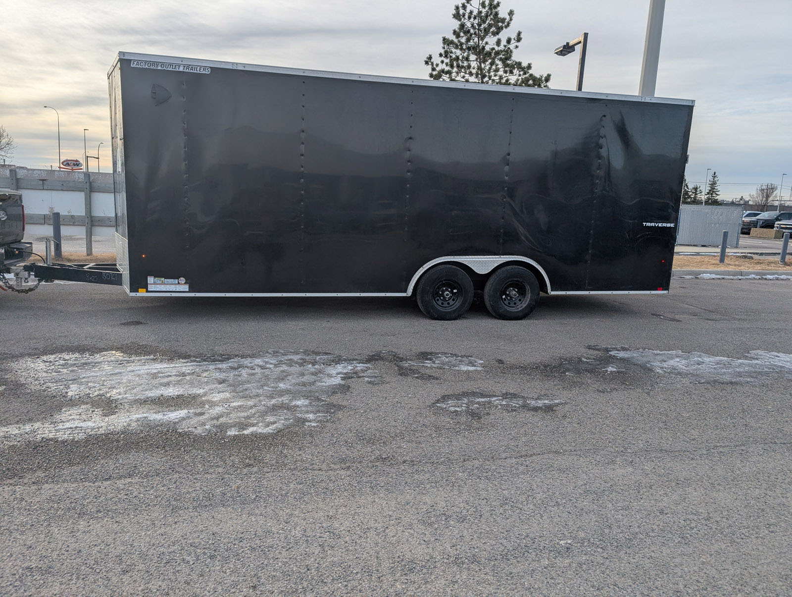 Derrick Lewis, Ronnie's Hauling 22-foot enclosed trailer prepared for transport.